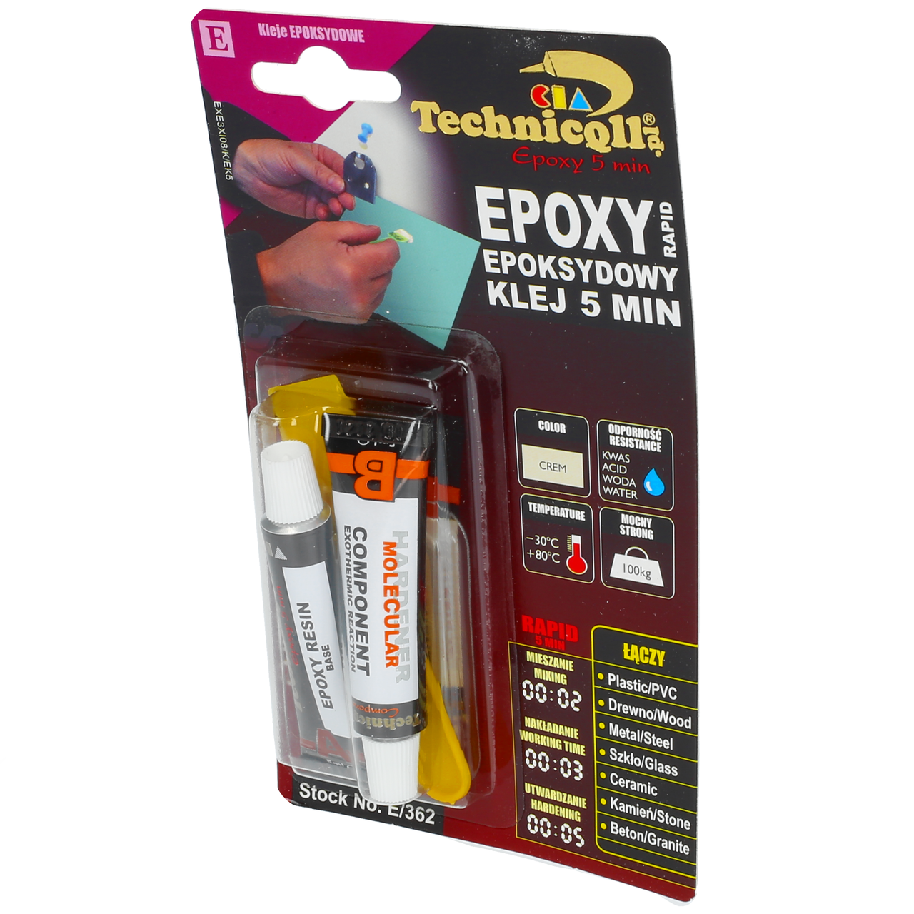 KLEJ EPOKSYDOWY TECHNICQLL E-362 DO SZKŁA